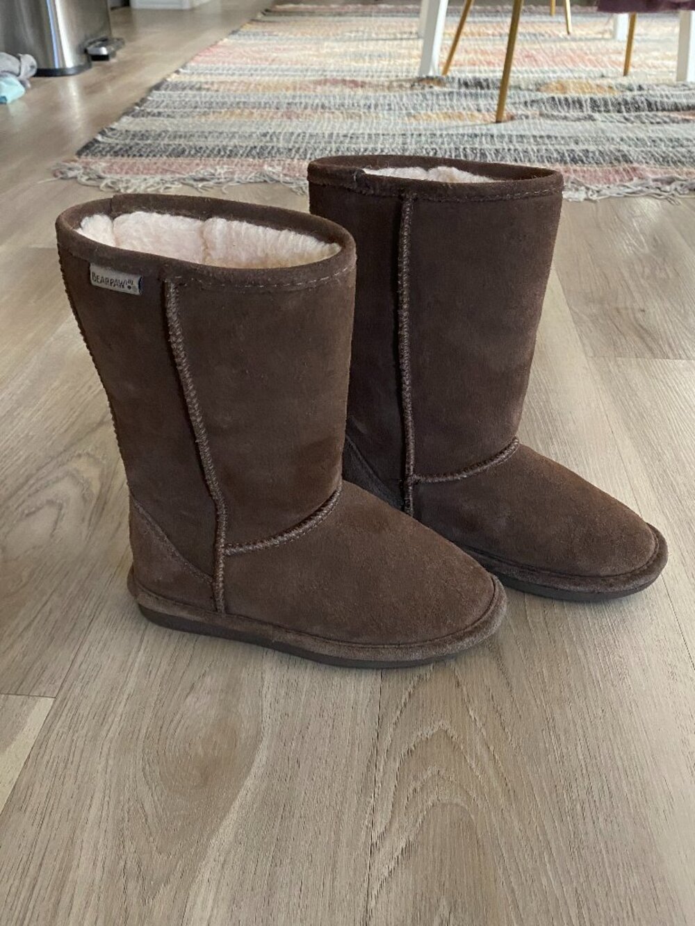 BEARPAW Evangeline Tall Youth Suede Boots Kids Size 1 Like New